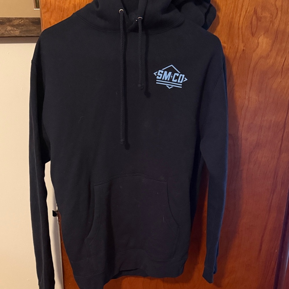 Sparks Motor Co. Black Hoodie with Light Blue Logo - Men